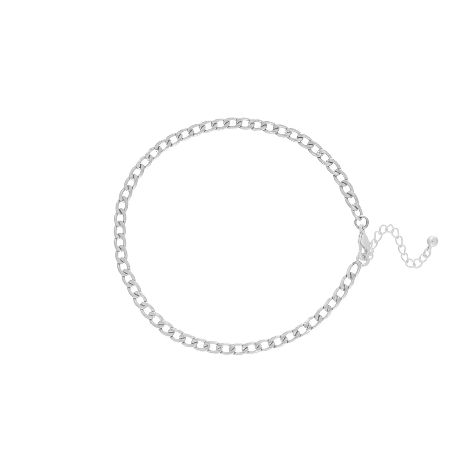 Violet Waterproof Ankle Chain Silver