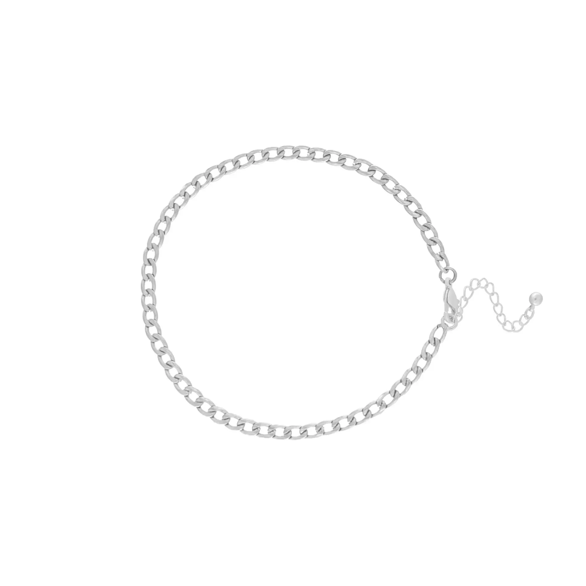 Violet Waterproof Ankle Chain Silver