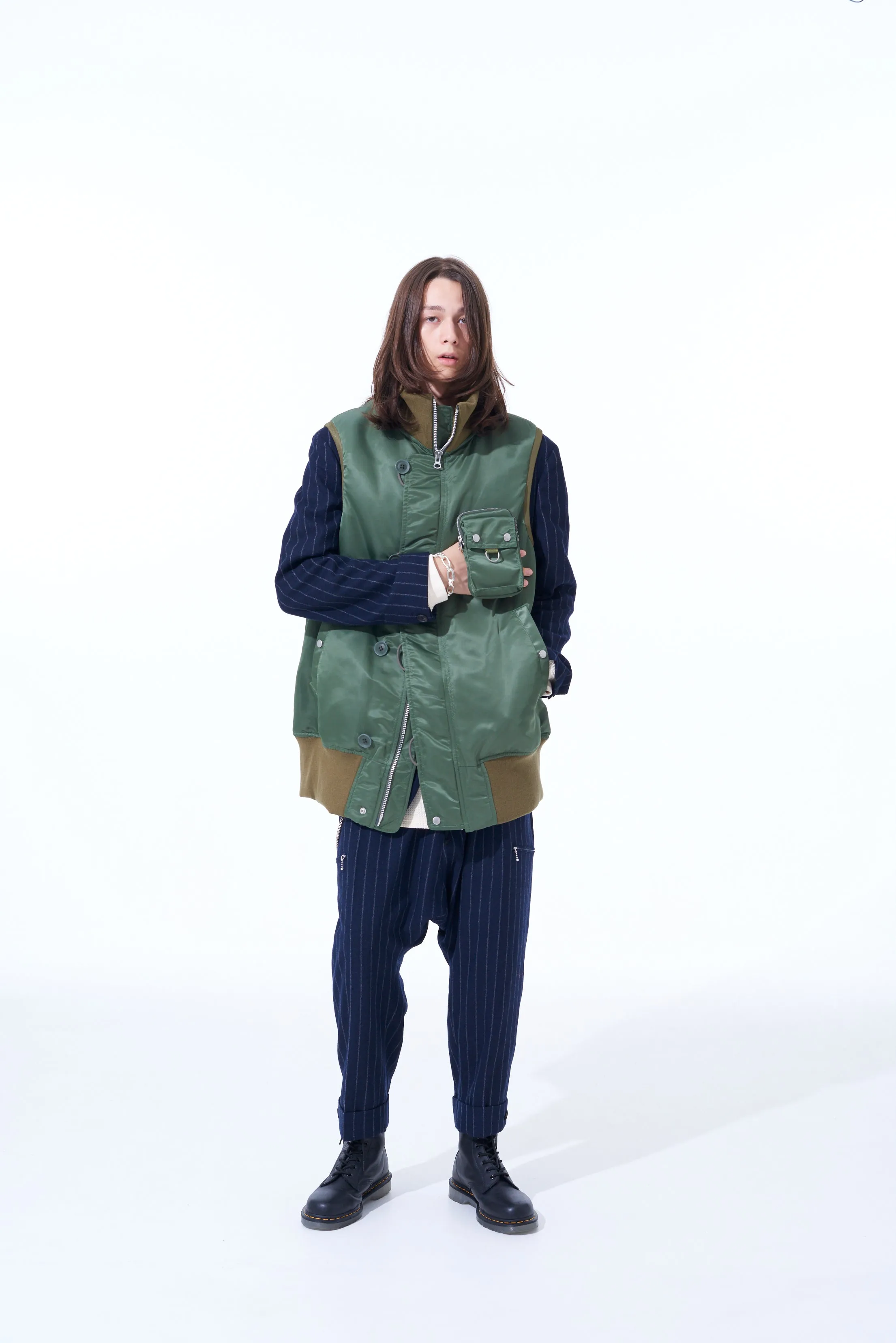 WATER REPELLENT NYLON TWILL POUCH BIG LONG VEST