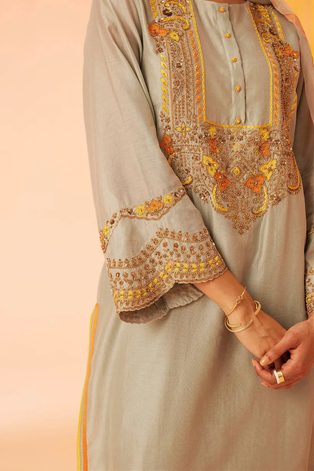 Waves Embroidered Kurta Set