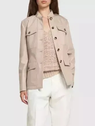 Women’s Beige Single-Breasted Safari Jacket