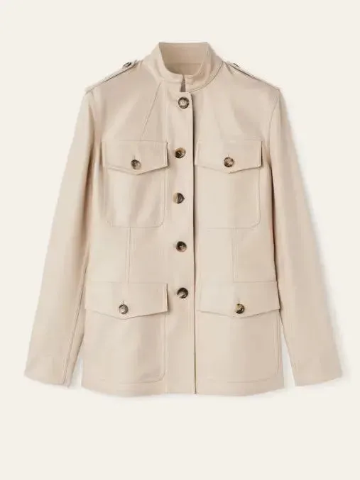 Women’s Beige Single-Breasted Safari Jacket