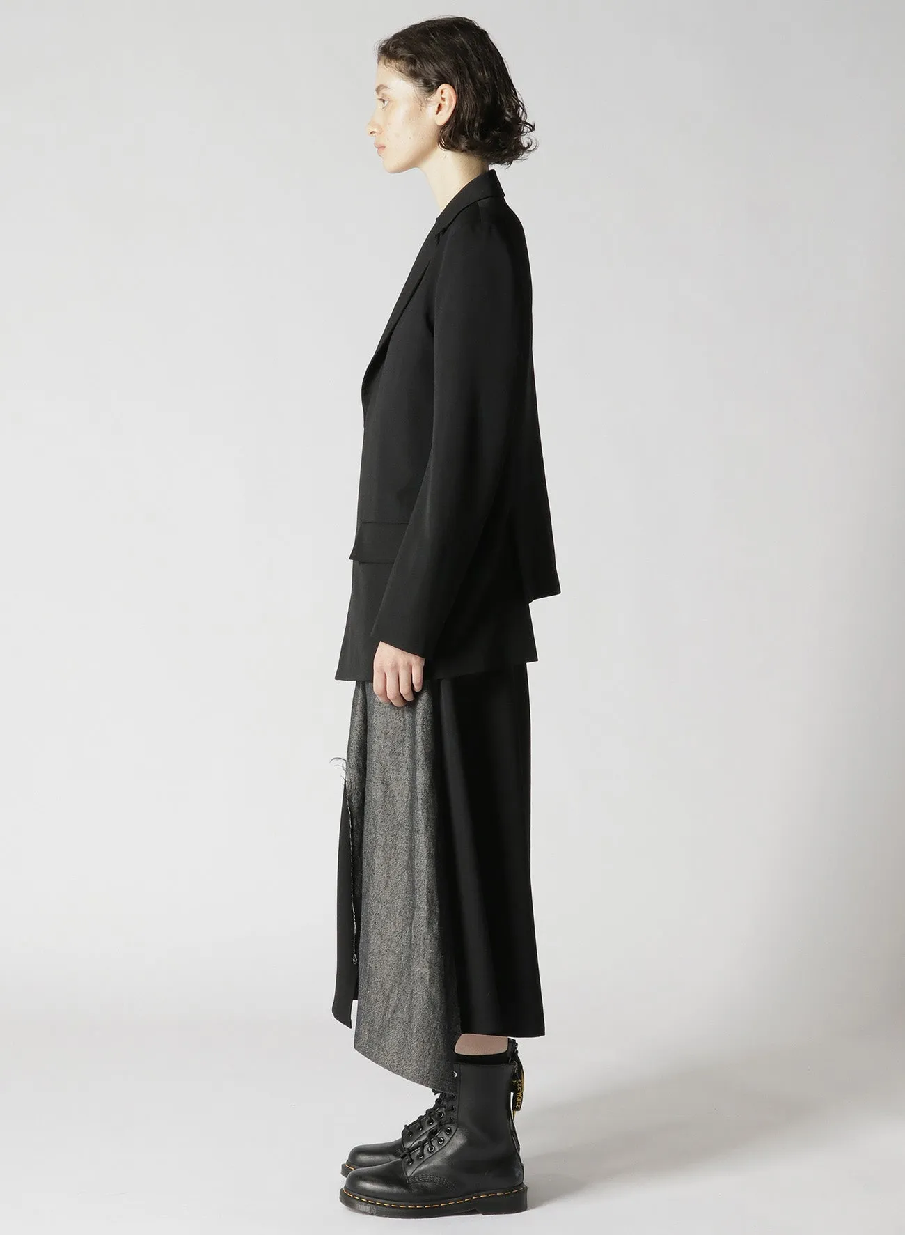 WOOL GABARDINE ASYMMETRIC JACKET