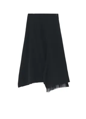 WOOL GABARDINE WAIST STRING ASYMMETRY PANTS