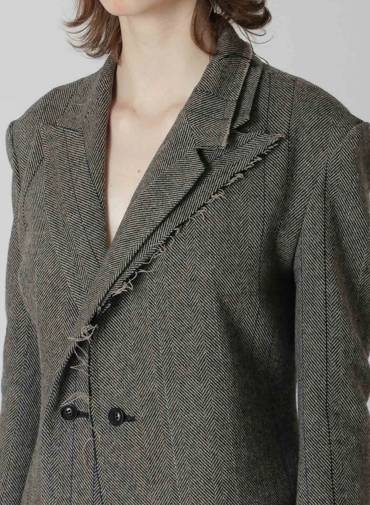 WOOL TWEED DOUBLE LEFT FRONT JACKET