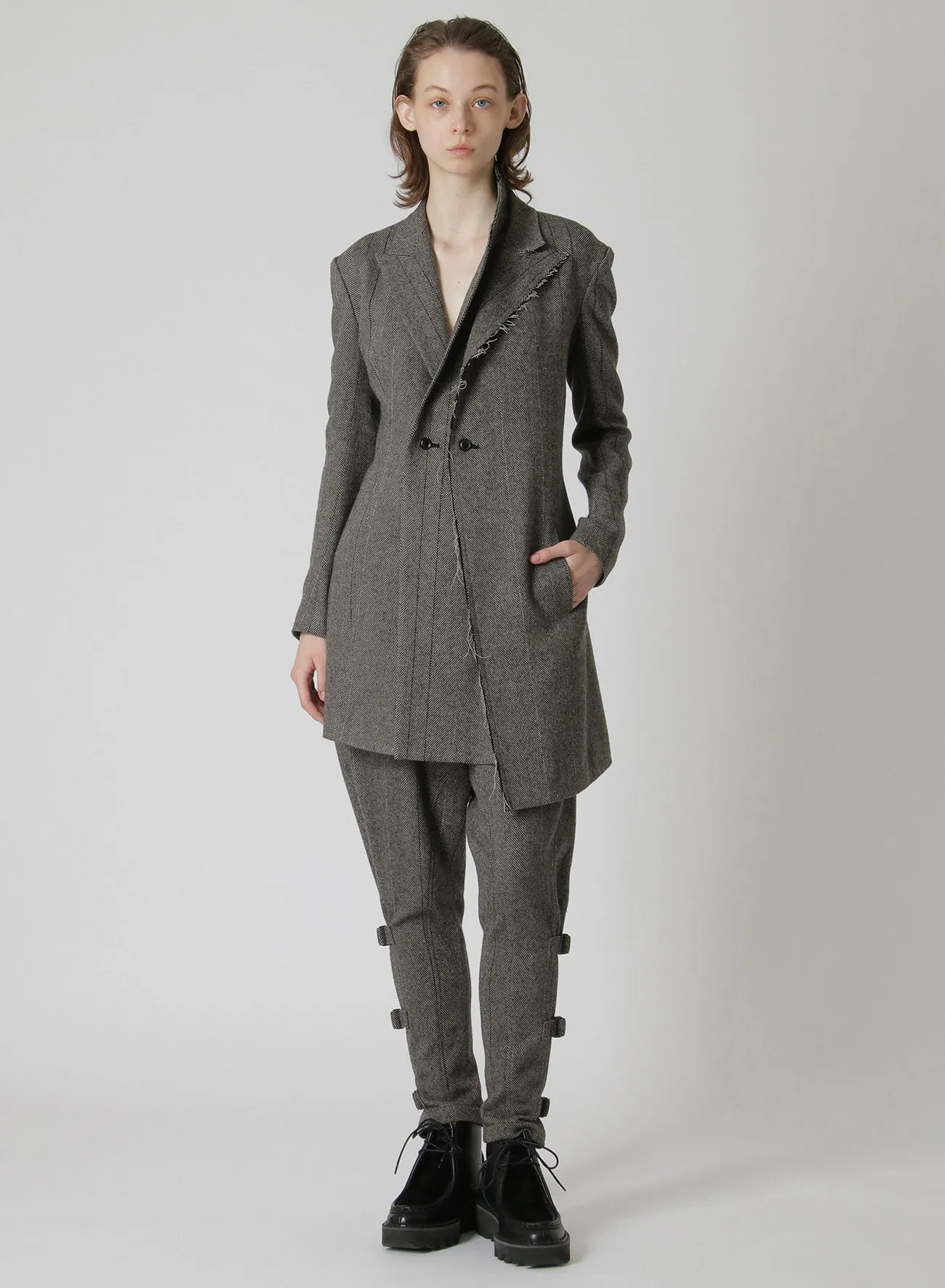 WOOL TWEED DOUBLE LEFT FRONT JACKET