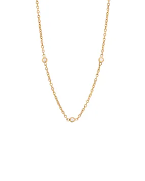 Yuki Solid Gold Trio Diamond Necklace