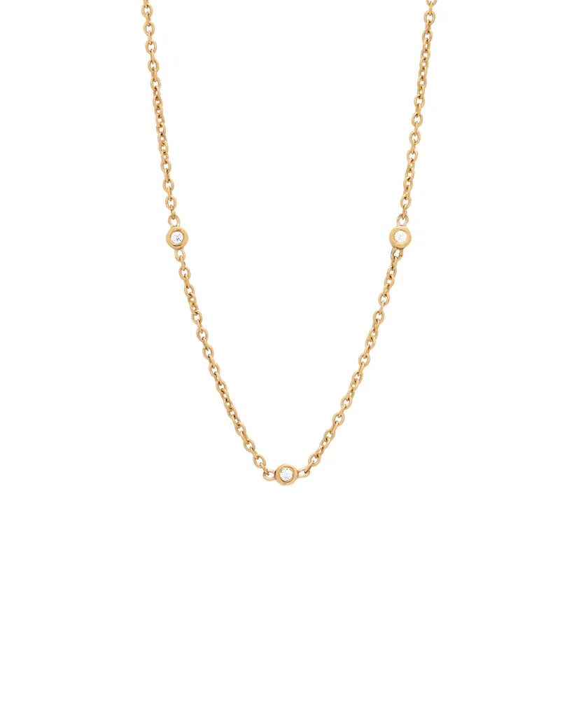 Yuki Solid Gold Trio Diamond Necklace